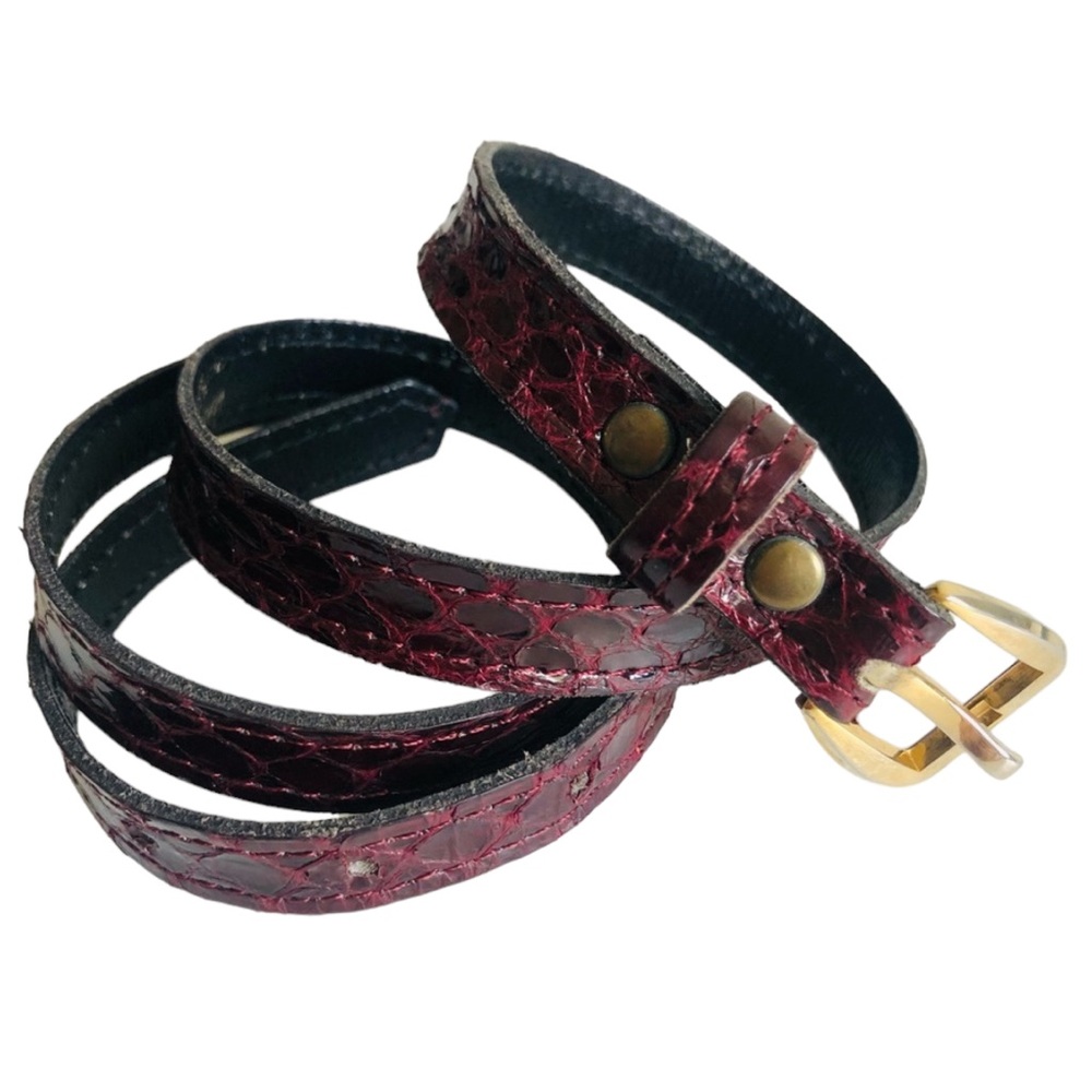 Lucienne Vintage Skinny Reptile Women’s Belt Sz 28